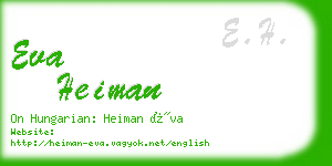 eva heiman business card